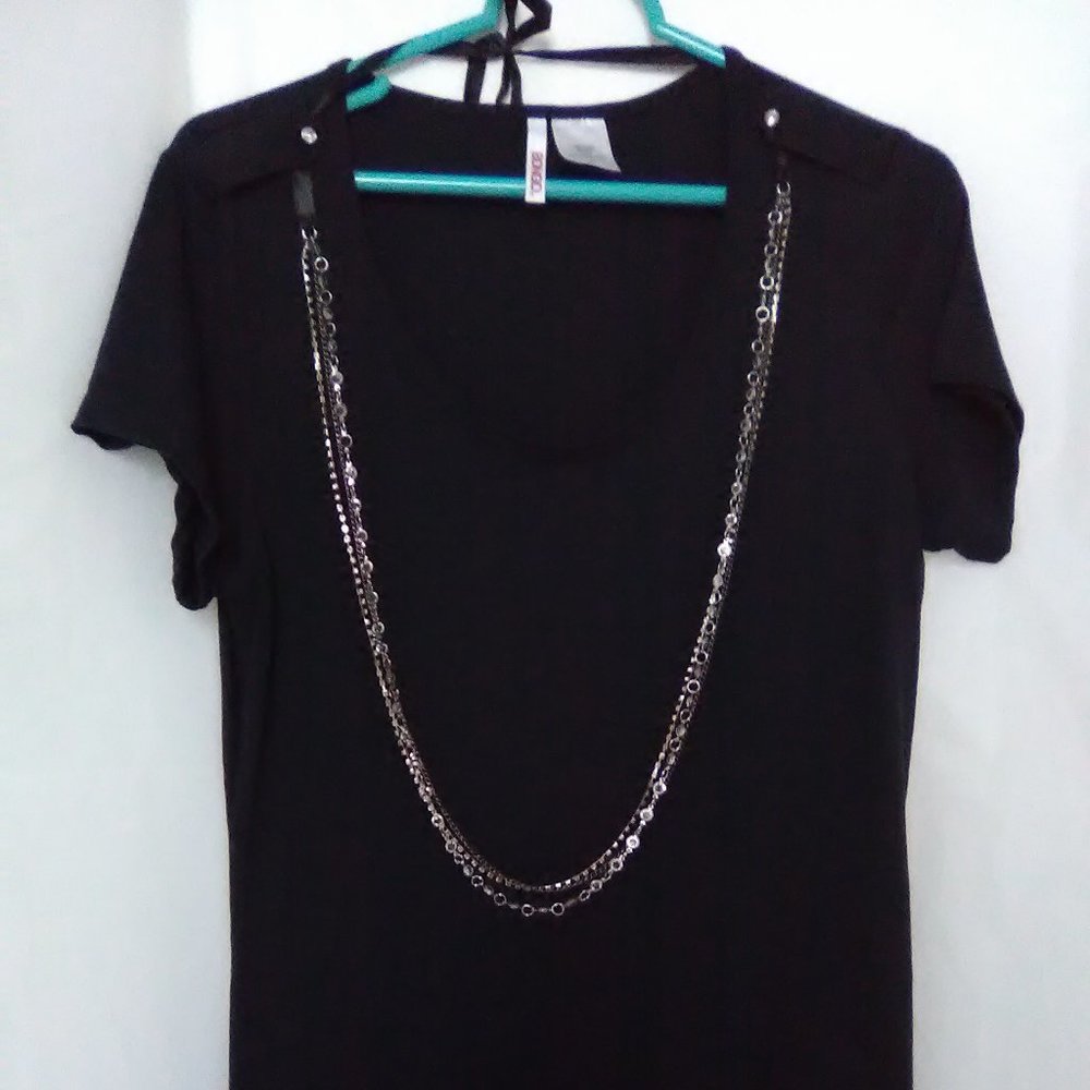 Bongo Women's Short Sleeve Top Color Black Size 1X